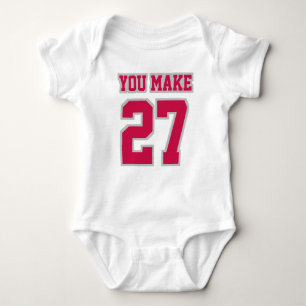 Body Jersey de football Romper en ARGENT DE CRIMSON BLA