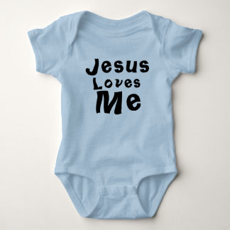 Body Jésus m'aime Baby Boy Boy Bodysuit Bleu Une pièce