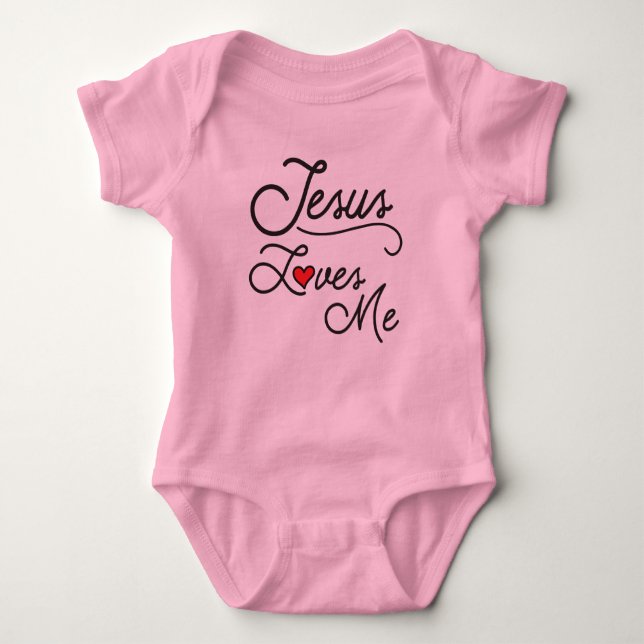 Body Jésus m'aime Chemise bébé avec coeur (Devant)