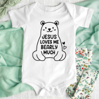 Jésus M'Aime Gros Bébé Enfant Nouveau-Né Chemise