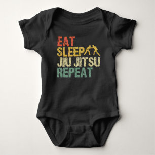 Body Jiu Jitsu Fight Martial Arts Eat Sleep Retro