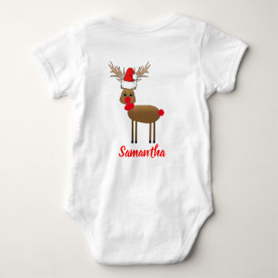 Body Joli Blanc Noël Rouge Nez Reindeer Père Noël Casqu