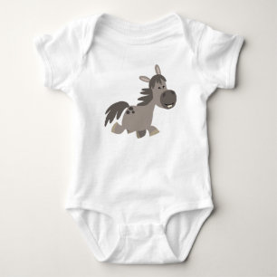 Body Joli Cartoon Gris Pony Vêtements bébé