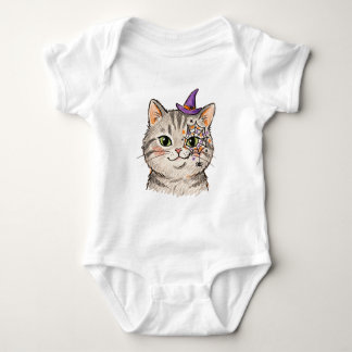 Body Joli chat tabby gris Halloween peinture de visage