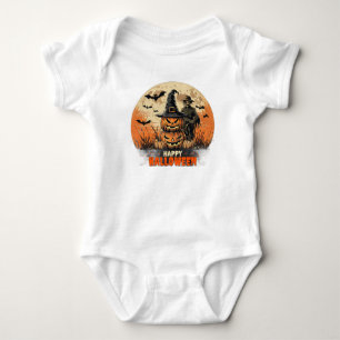 Body Joli fantôme d'Halloween avec citrouille drôle et
