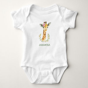 Body Joli girafe boho et verdure fille ou garçon