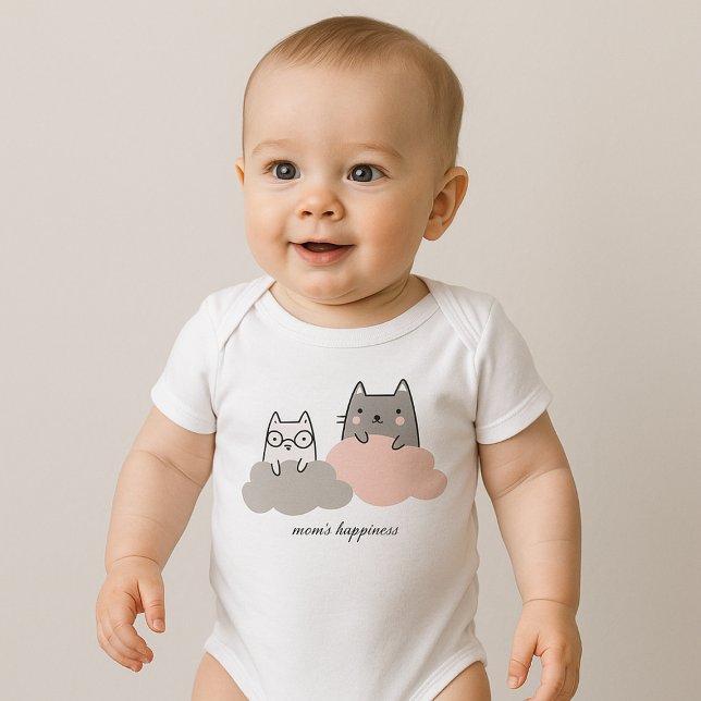 Body Joli Kitten Pattern Cloud (Cute Pattern Kitten Cloud Baby Bodysuit)