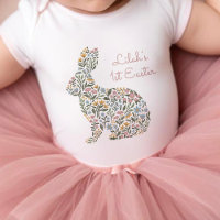 Joli lapin Fleur sauvage Prénom de Pâques
