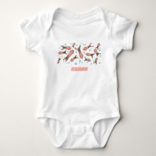 Body Joli motif caricature de calmar rose