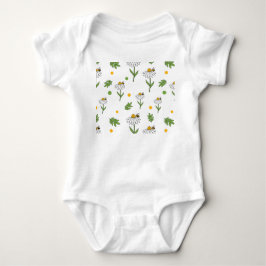 Body Joli motif sans couture de pâquerette et d'abeille