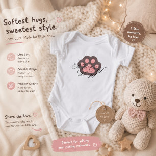 Body Joli Patte de Chat "MEOW" Calligraphie – Adorable