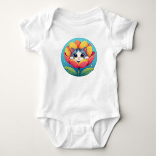 Body Joli petit chaton niché dans une fleur épanouie