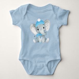 Body Joli petit éléphant bodysuit bleu rustique