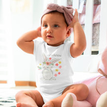 Joli petit lapin avec des fleurs fille personnalis