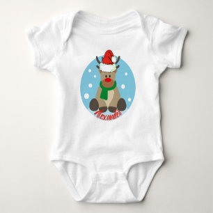 Body Joli renne rouge Noël avec Casquette Père Noël