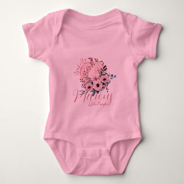 Body Joli rose Floral Citrouille Automne Baby Girl (Devant)