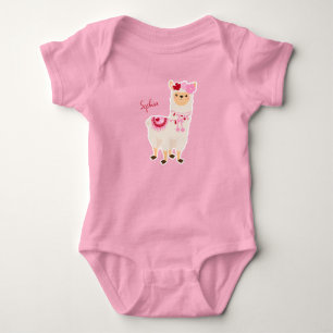 Body Joli rose Saint Valentin Llama Little Girl Name
