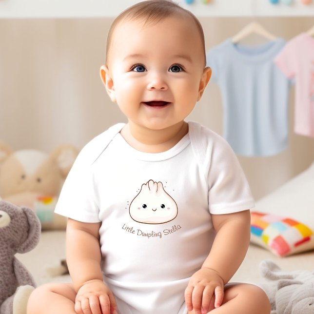 Body Joli script de boulette personnalisé (Cute Dumpling Script Personalized Baby Bodysuit)