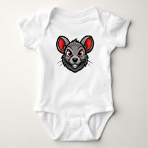 Joli T-Shirt Cartoon Souris Face Bébé