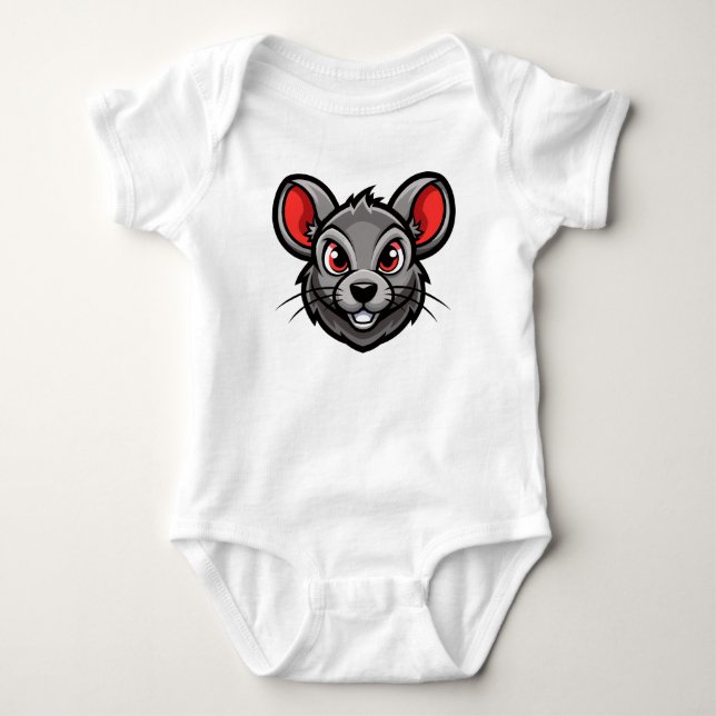Body Joli T-Shirt Cartoon Souris Face Bébé (Devant)
