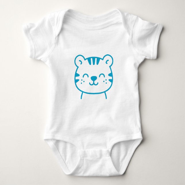 Body Joli Tigre Bleu Boy Boy Bodysuit (Devant)