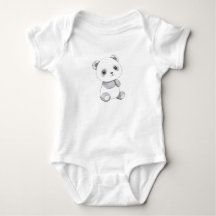 Jolie Bébé Panda Illustration Bébé Jersey Bodysuit
