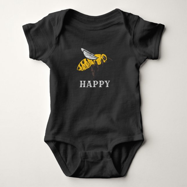 Body Jolie Bee Happy Personnalisée Nouveauté (Devant)