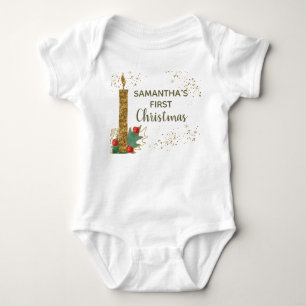 Body Jolie Bougie Pailletée Or Noël Premier Noël