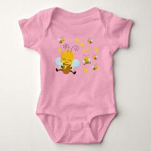 Body Jolie Bumble Bee avec Fleurs Rose