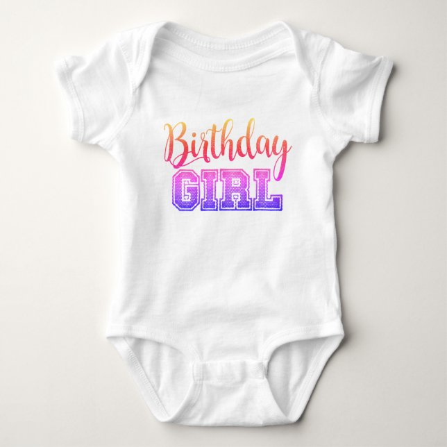 Body Jolie citation fille d'anniversaire jolie Neon (Devant)