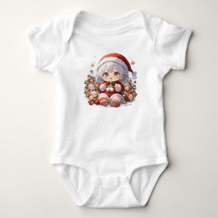 Body Jolie Fille Anime Chibi Kawaii Santa Noël Fêtes