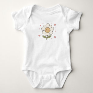 Body Jolie fleur de marguerite souriante Pastel cœurs e