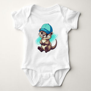 Body Jolie loutre de dessin animé portant une casquette