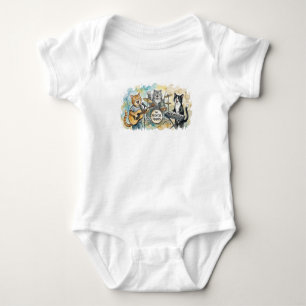Body Jolis créateurs de musique à l'aquarelle Chat Band