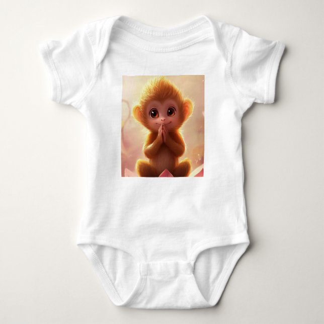 Body Jouer le singe sur Lotus - Bodysuit bébé (Devant)