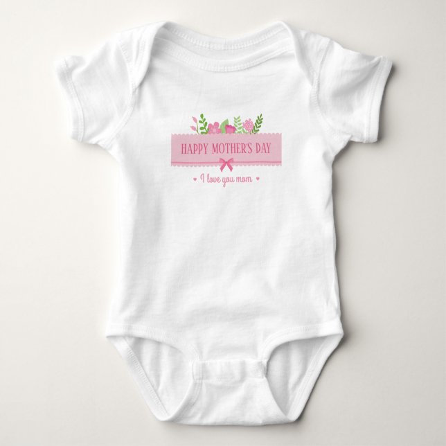 Body Jour des mères florales élégantes | Bodysuit (Devant)