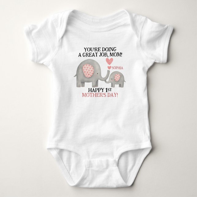 Body Jour des Mères mignonne Cadeau maman et bébé éléph (Devant)