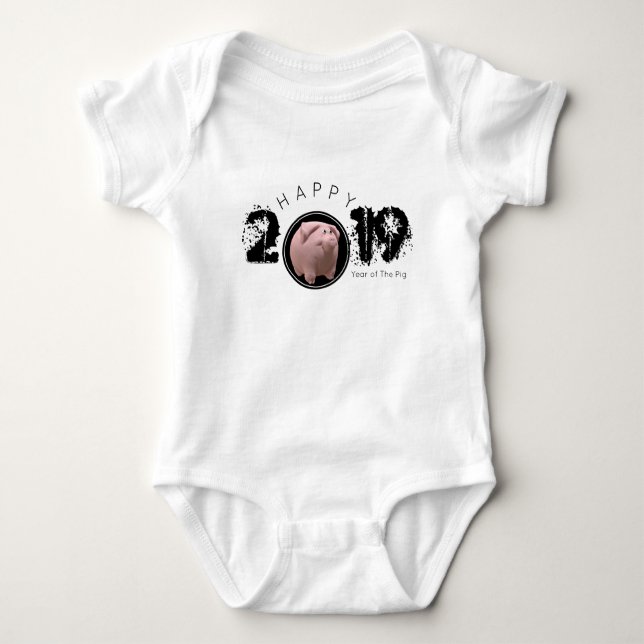 Body Joyeuse année PIg 2019 Vêtements de bébé 3D origin (Devant)