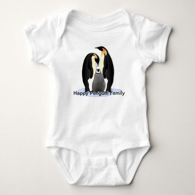 Body Joyeuse chemise bébé de la famille des pingouins (Devant)