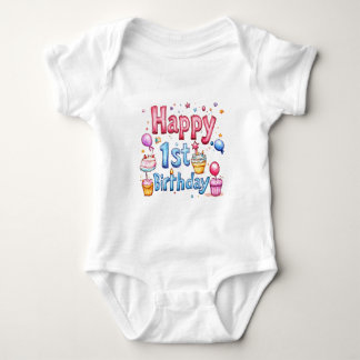Body Joyeux 1er anniversaire - Design d'illustration co