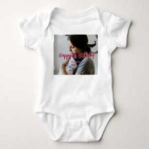 Body Joyeux 1er anniversaire enfant bébé mère rouge ora