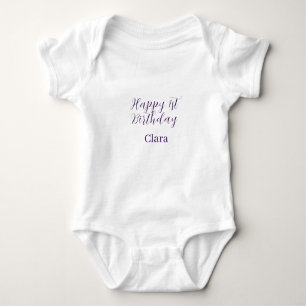 Body Joyeux 1er anniversaire orange violet boho rétro n