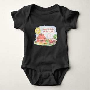 Body Joyeux Anniversaire Agriculteur Aquarelle Mignon