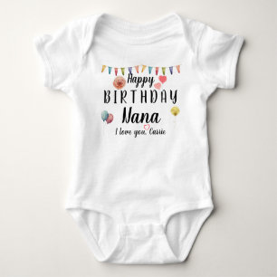 Body Joyeux Anniversaire Nana Cute Personnalisé Nom