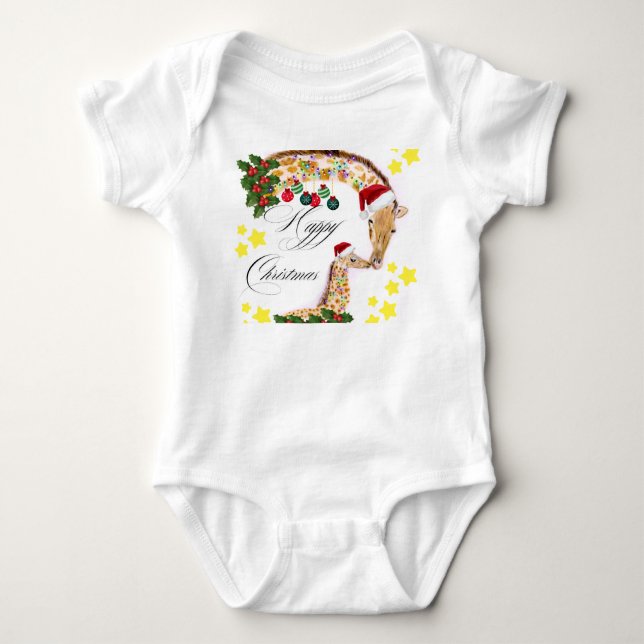 Body Joyeux Noël Avec une famille de Giraffes (Devant)