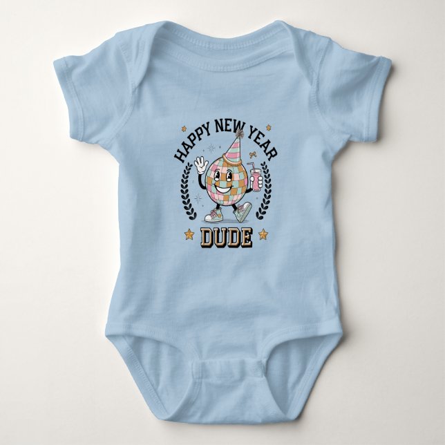 Body Joyeux Nouvel An Dude Baby Boy Bodysuit Cadeau (Devant)