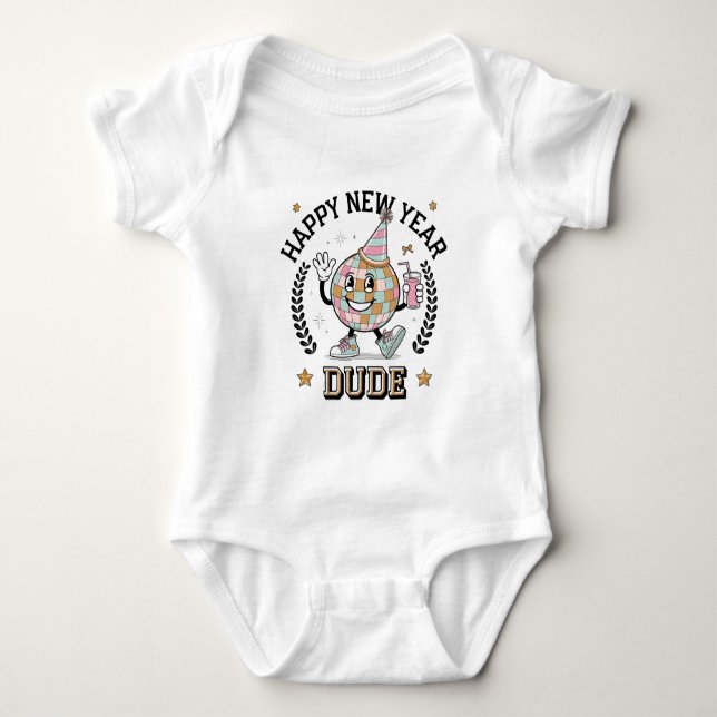 Body Joyeux Nouvel An Dude Baby Boy Boy Bodysuit Cadeau (Devant)