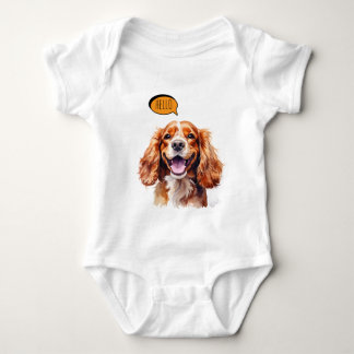 Body Joyful Cavalier King Charles Spaniel in Watercolo 