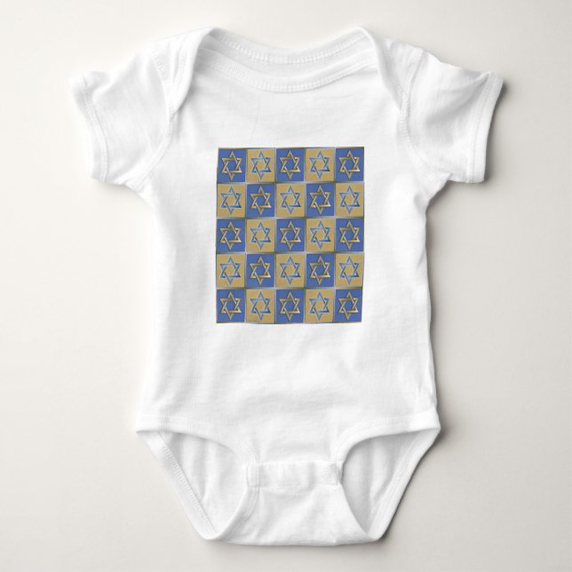 Body Judaica Star de David Metal Gold Blue (Devant)