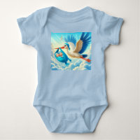 Jumeaux Garçons avec Baby shower de cigogne